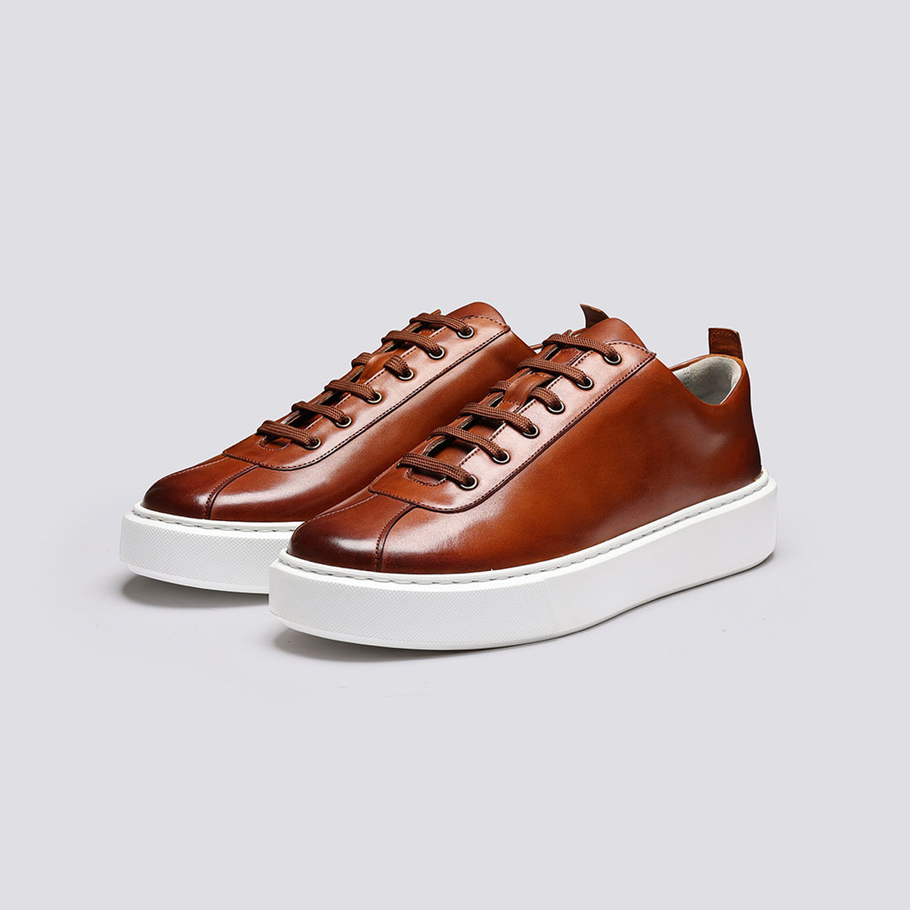 Sneaker 30 Mens Sneakers in Tan Leather Grenson