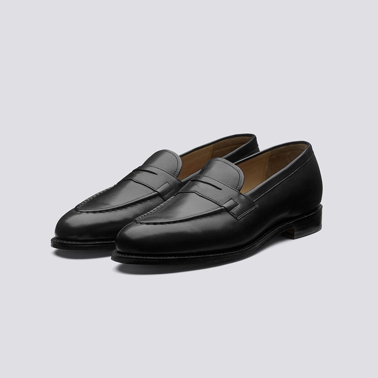 Black Loafers for Men with Leather Sole