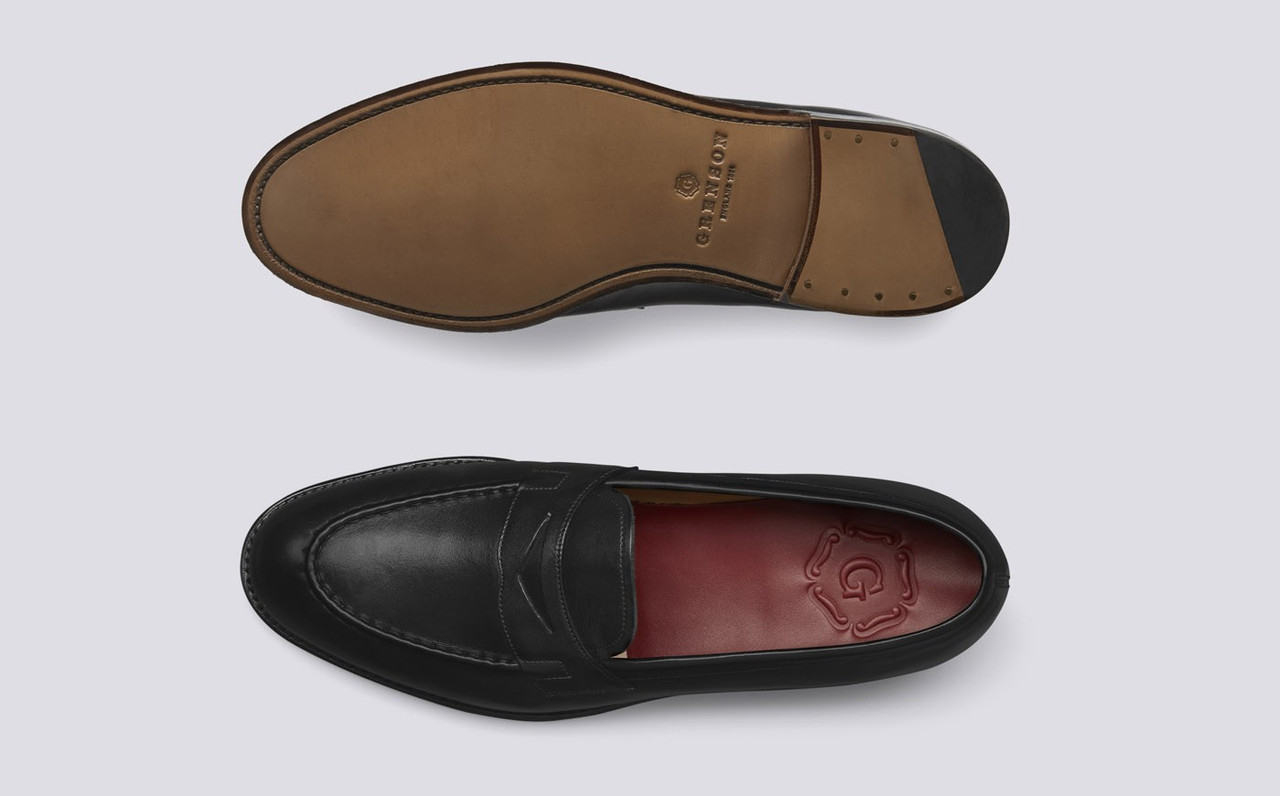 Lloyd | Black Loafers for Men with Leather Sole | Grenson Shoes