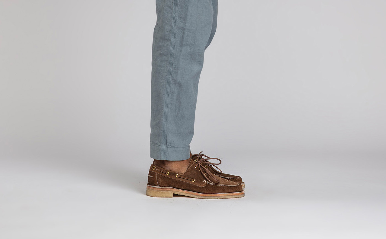 Boat Shoes for Men in Brown Eco Suede 