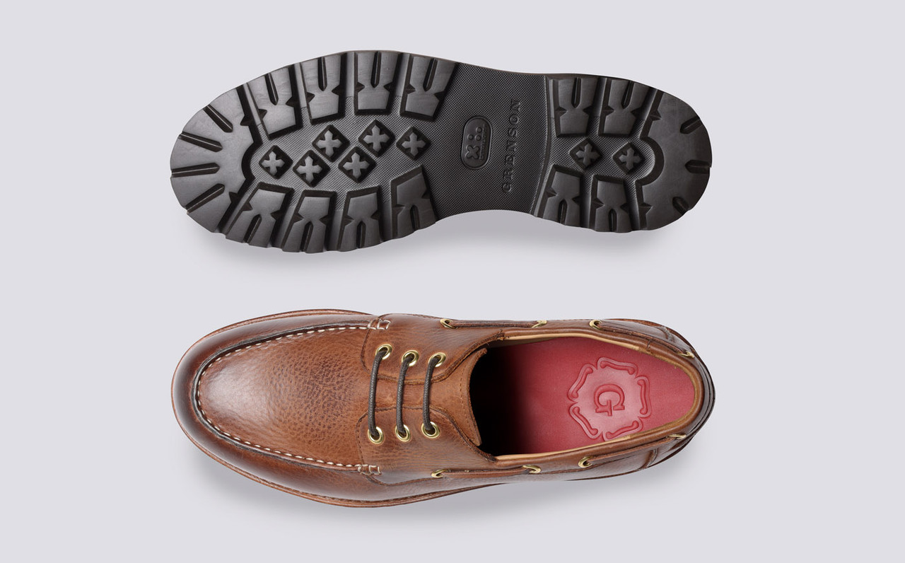 Dempsey | Mens Deck Shoes in Brown 