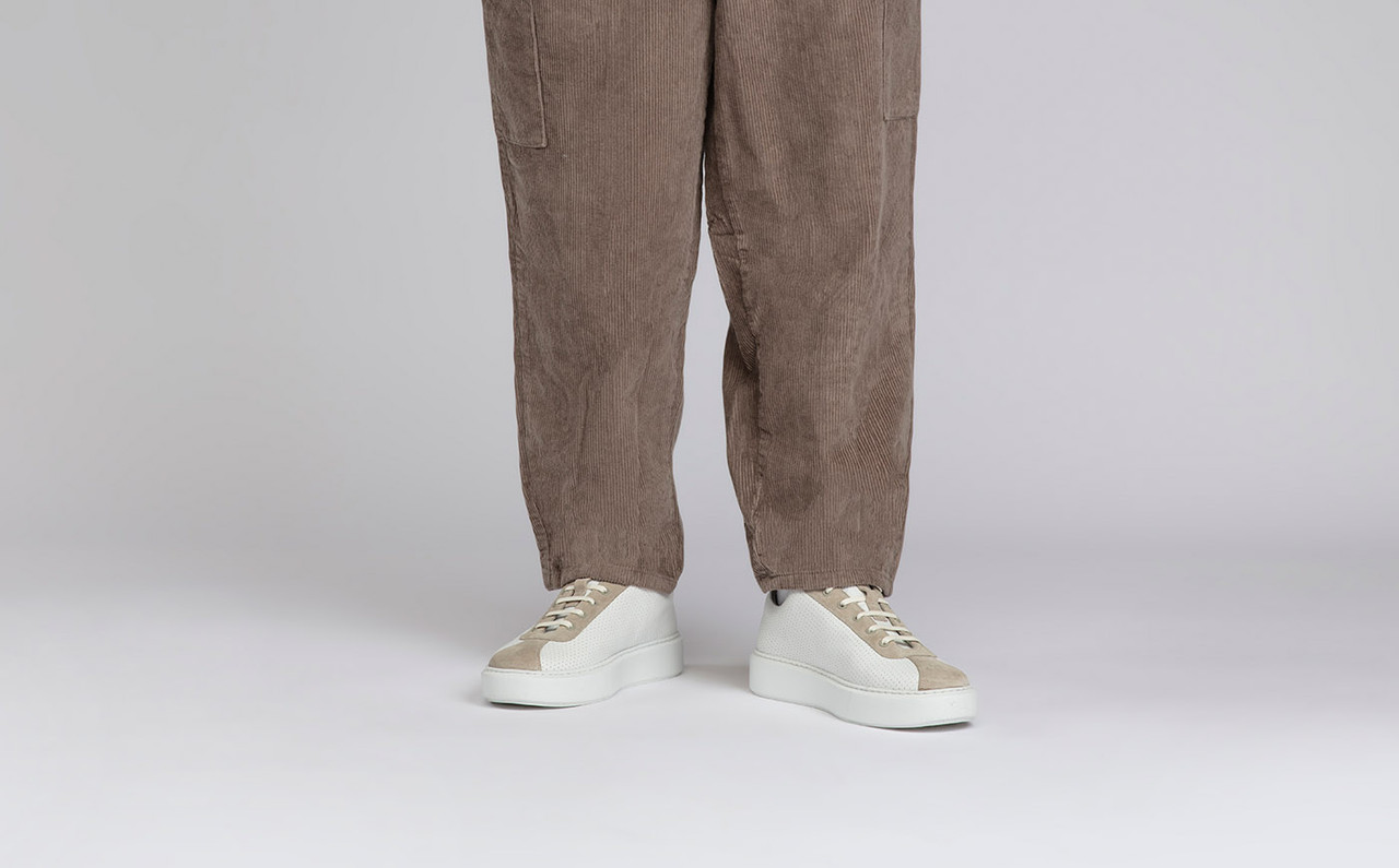 Mens Sneakers in White Leather | Grenson
