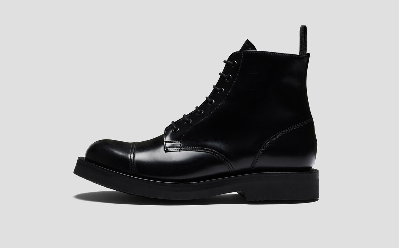 Desmond Mens Boots in Black Polished Leather Grenson