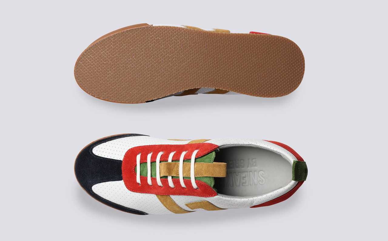 Sneaker 51 Womens Trainers in White Multi Suede Grenson