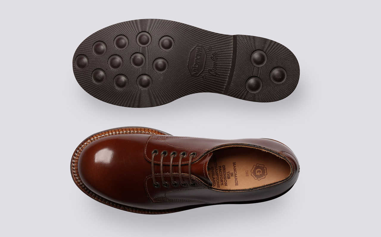 Devon Womens Shoes in Brown with Vibram Sole Grenson