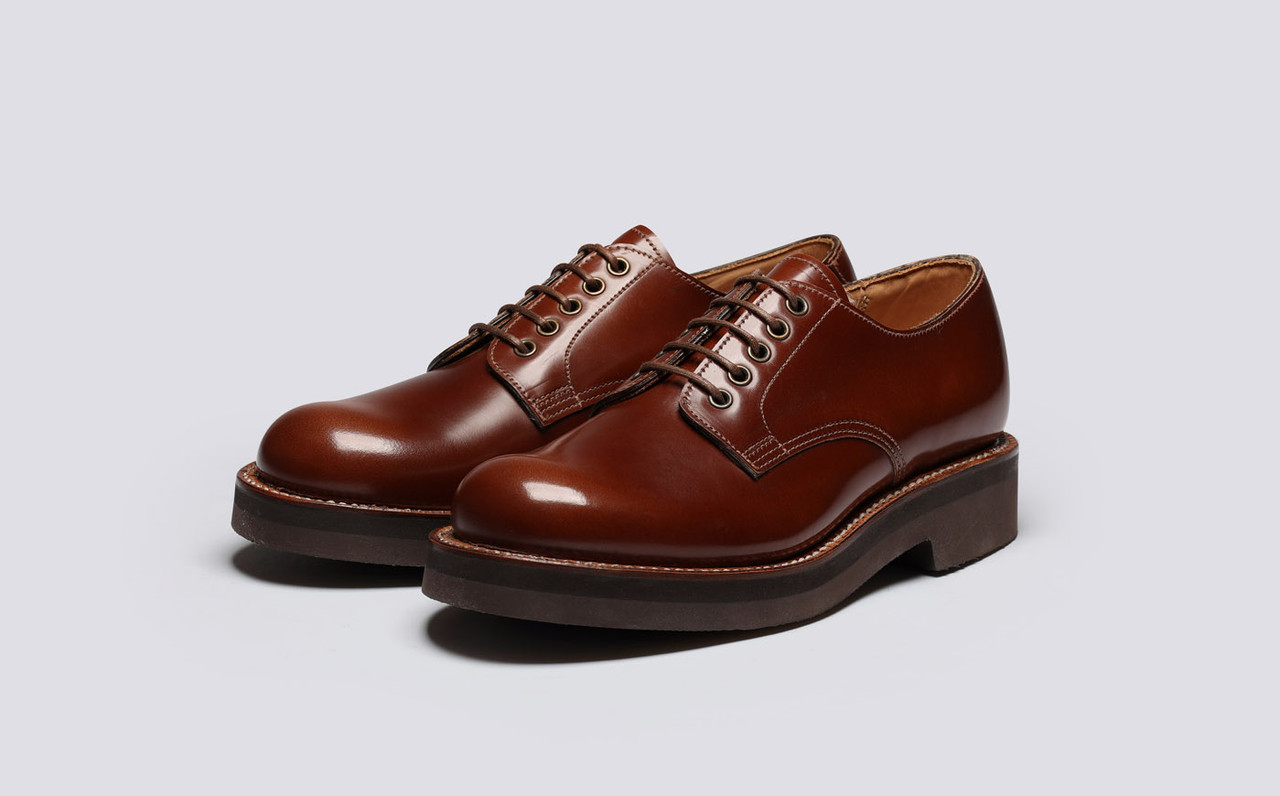 Devon Womens Shoes in Brown with Vibram Sole Grenson