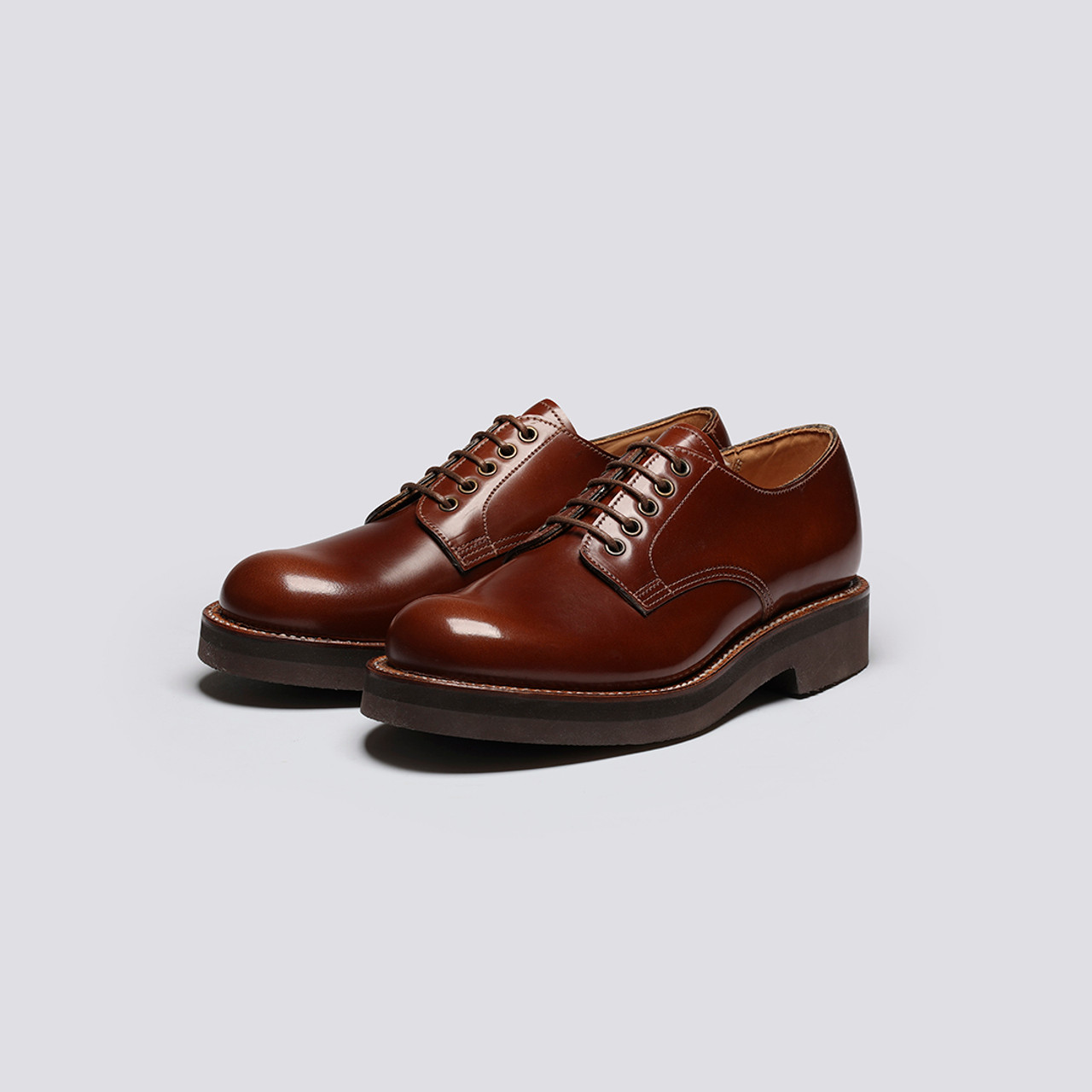 Devon Womens Shoes in Brown with Vibram Sole Grenson
