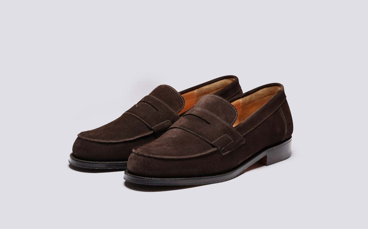 Mens suede clearance penny loafers