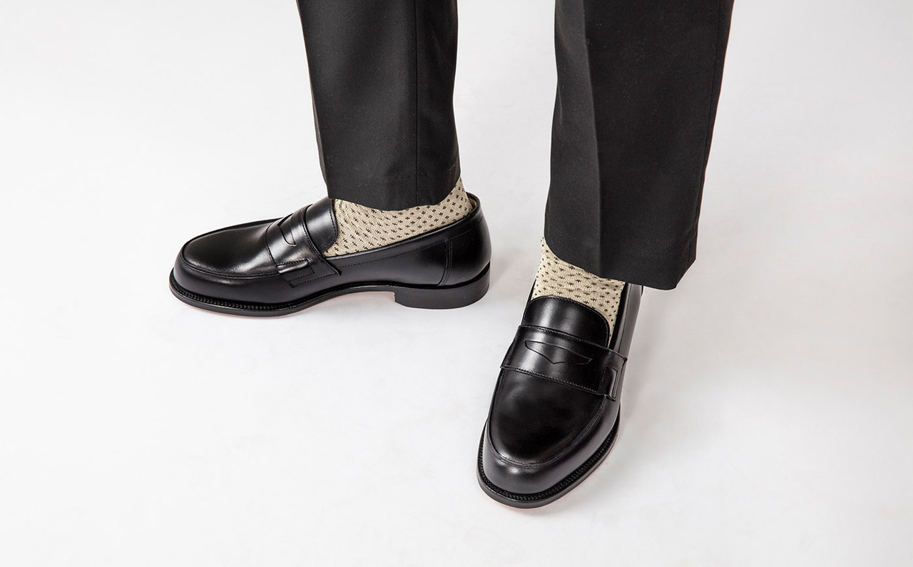 Epsom Mens Loafers in Black Leather Grenson