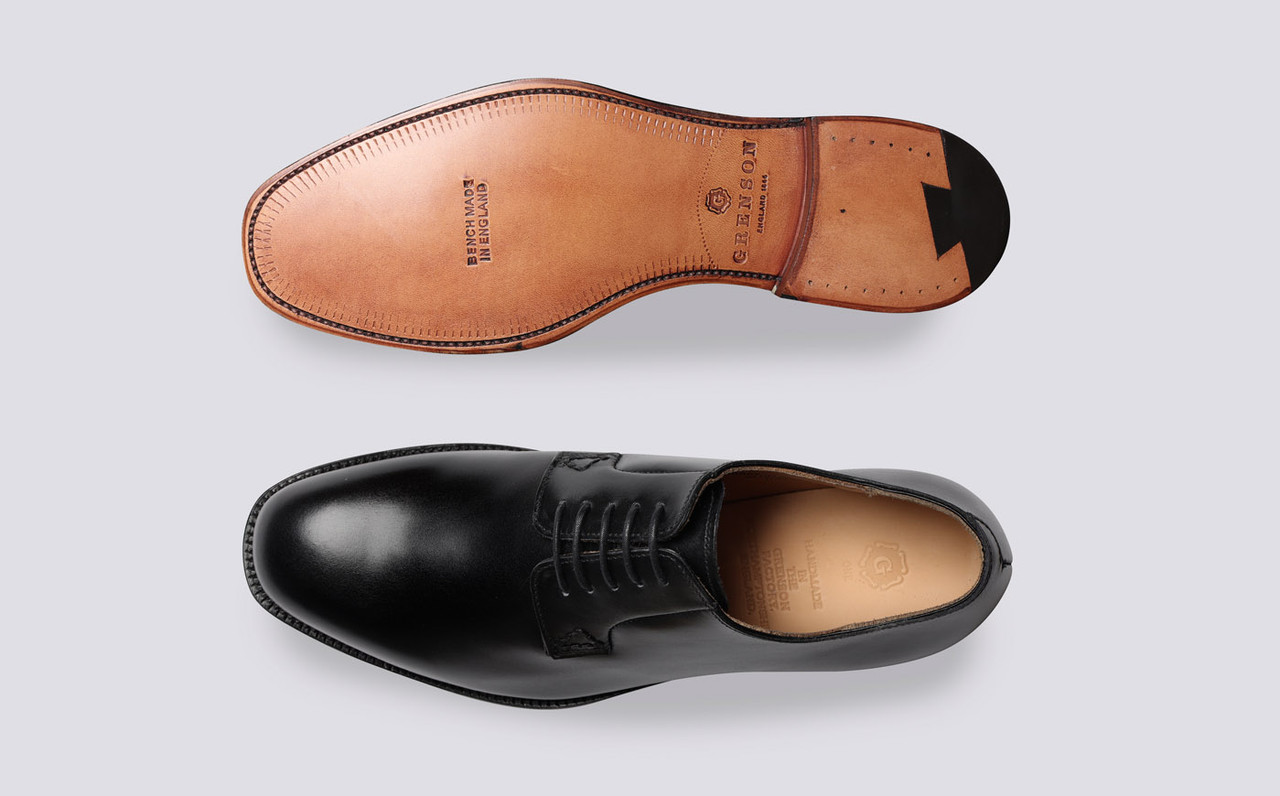 Mens black leather formal on sale shoes