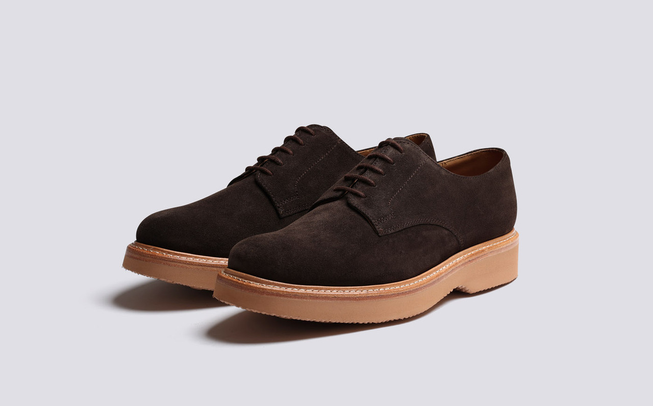 Curt | Mens Derby Shoes in Dark Brown 