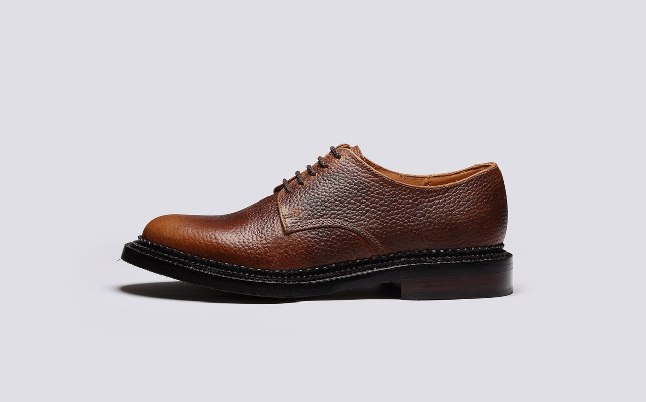 Mens Shoes Lace-ups Derby shoes Grenson Curt Full-grain Leather Derby Shoes in Brown for Men 