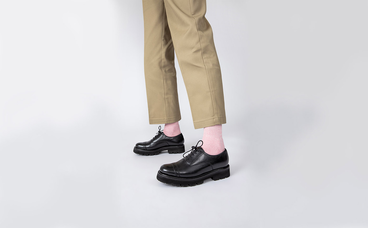 Greta | Womens Semi Brogue in Black 