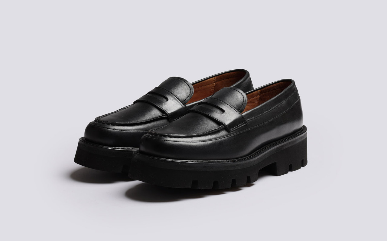 Womens black loafers sale clearance