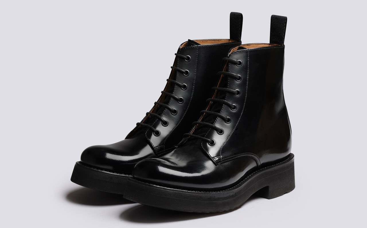 Denver | Womens Boots in Black Hi Shine