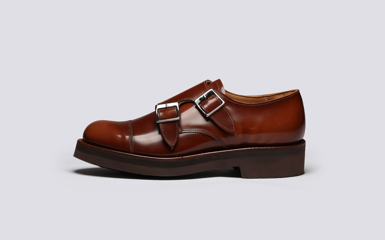 Dina | Womens Monk Shoes in Brown 