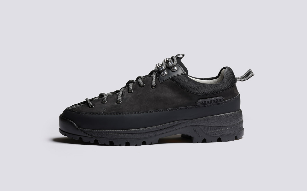 Sneaker 70 Black Shoes for Men on Vibram Sole Grenson