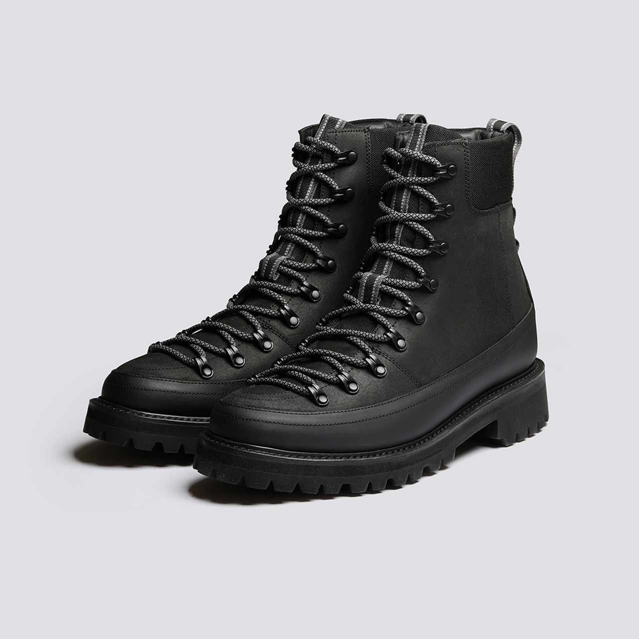 Brady Tech | Mens Hiker Boots in Black on Vibram Sole | Grenson