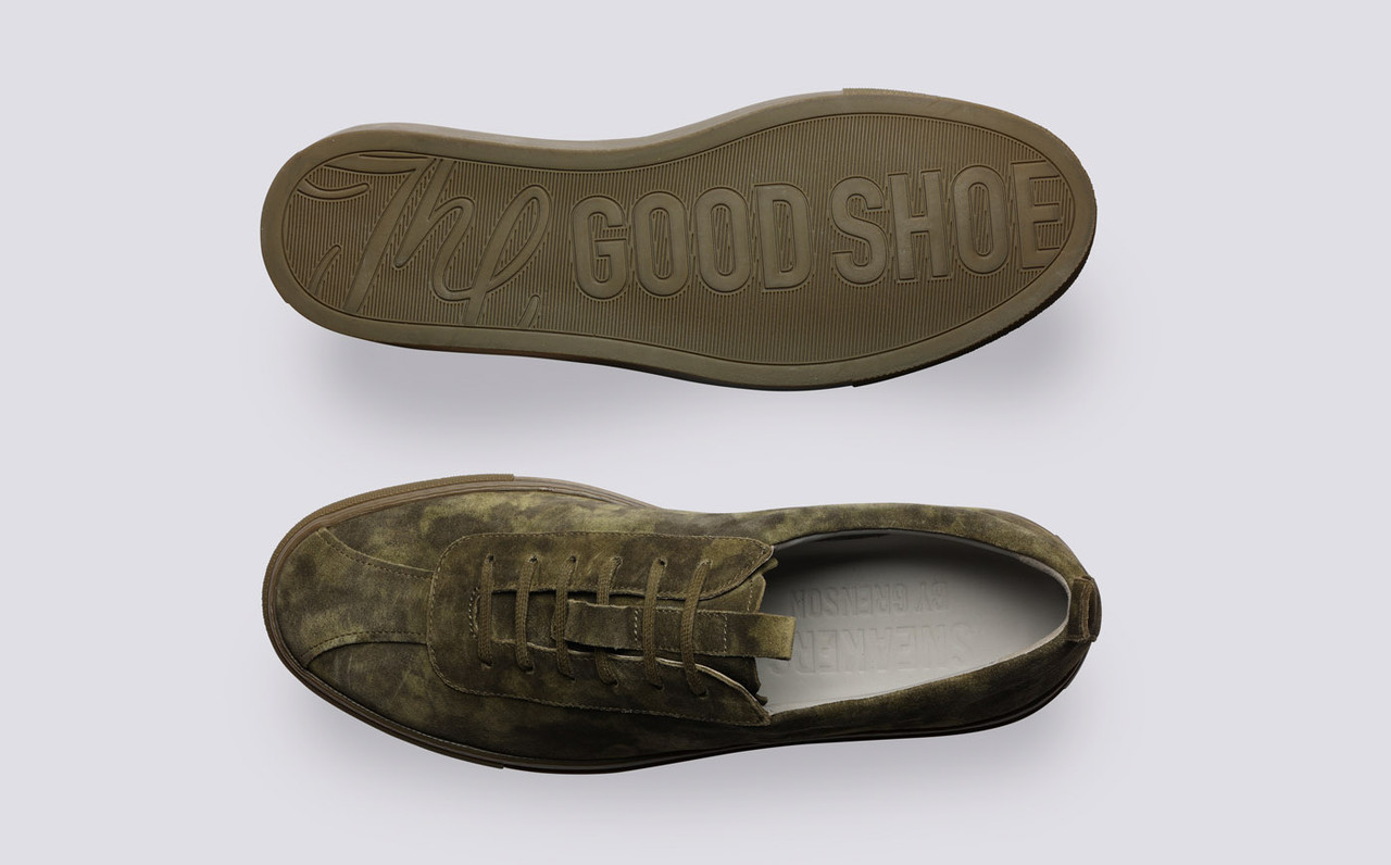 Sneaker 1 Mens Sneakers in Green Suede Grenson