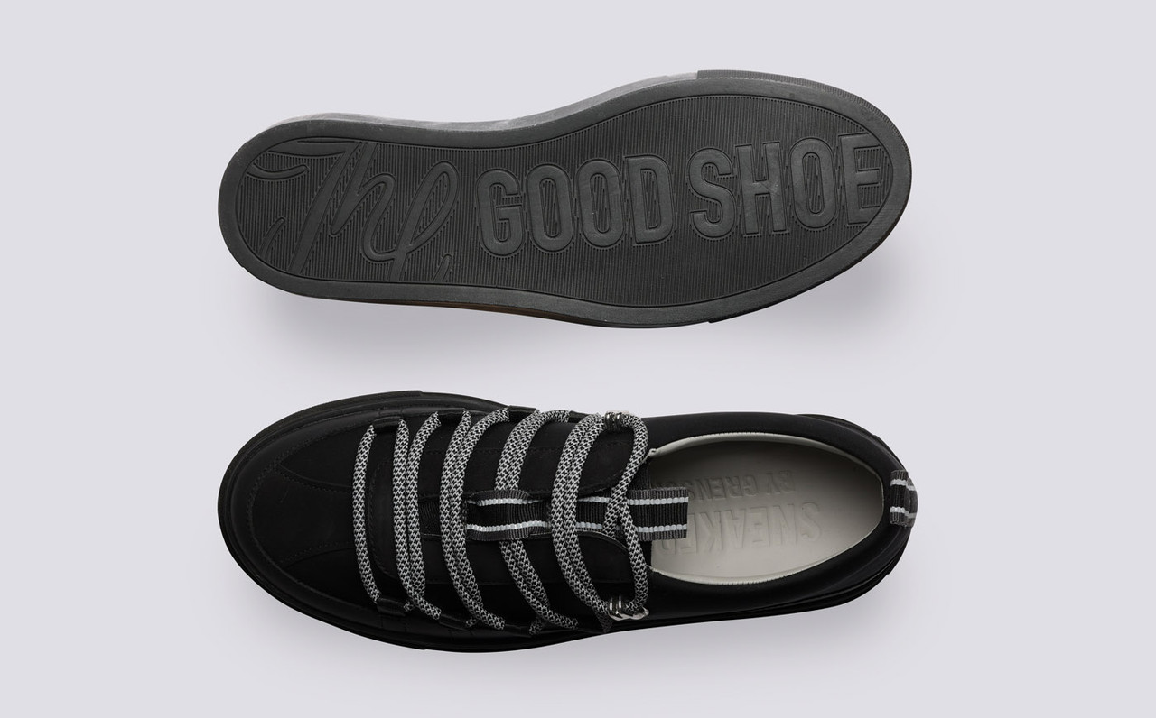 Sneaker 68 Womens Sneakers in Black with Mudguard Grenson