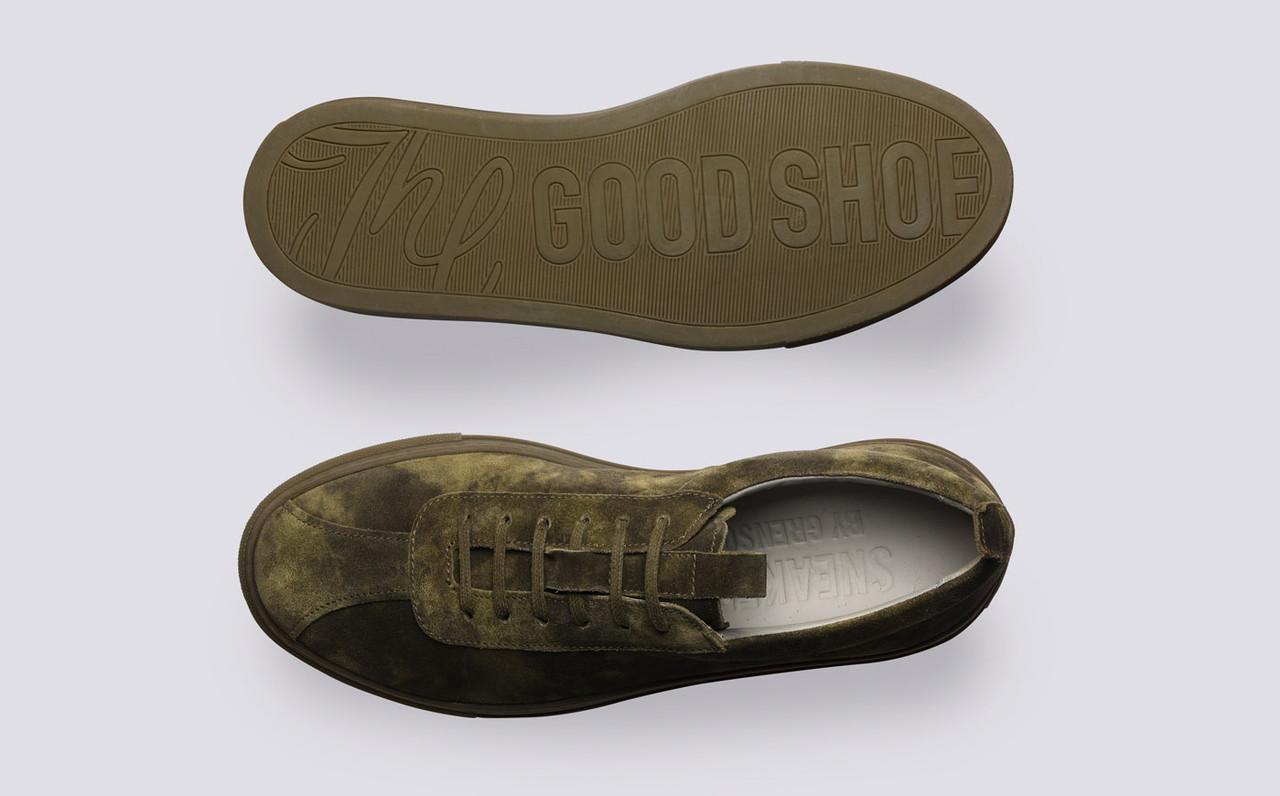 Sneaker 1 Womens Sneakers in Green Suede Grenson