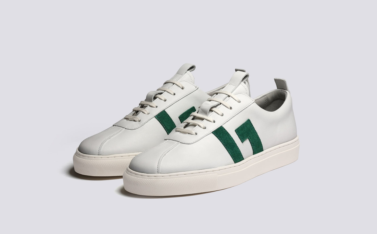 Green and white shop sneakers