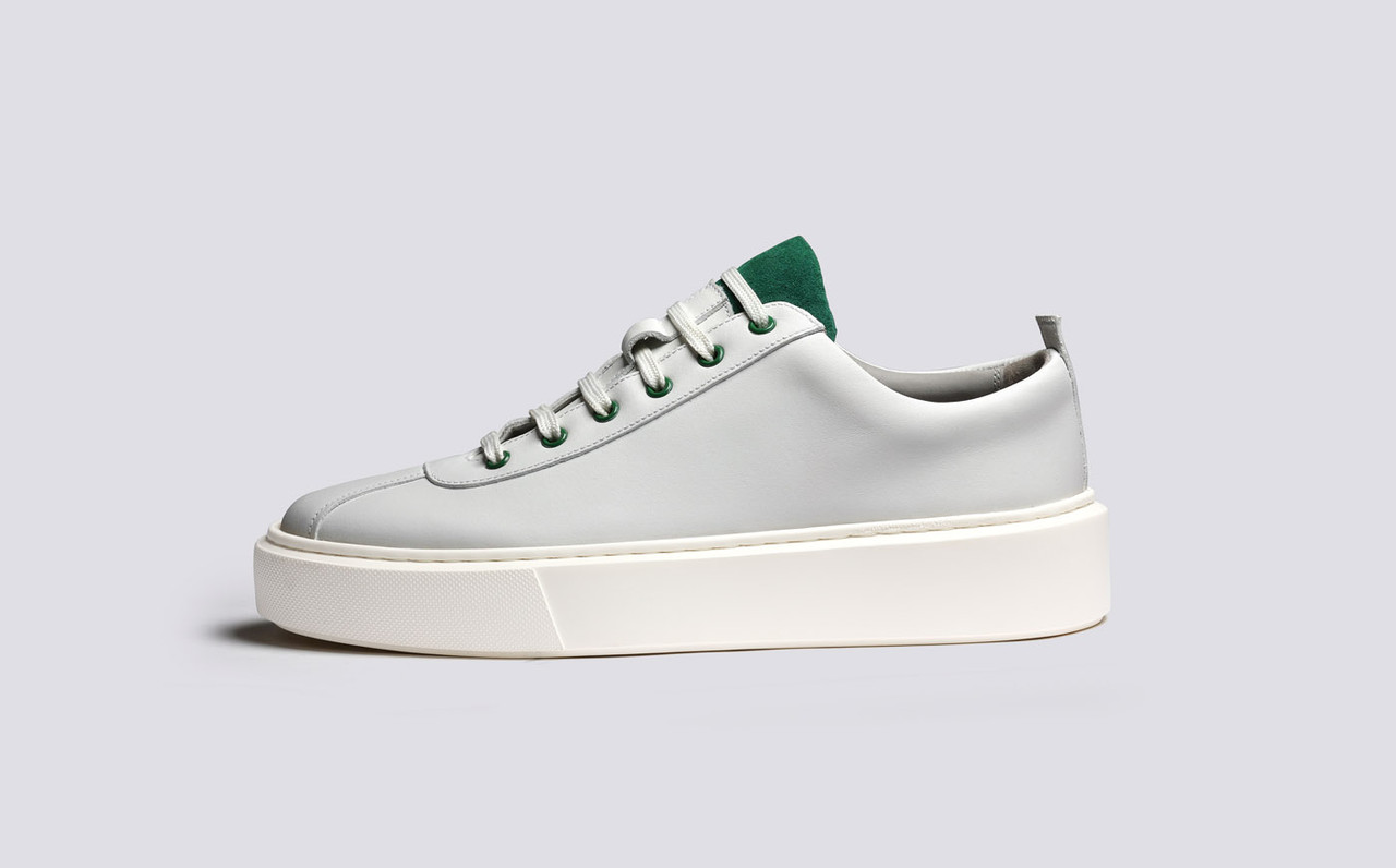 Sneaker 30 | Womens Sneakers in White and Green | Grenson