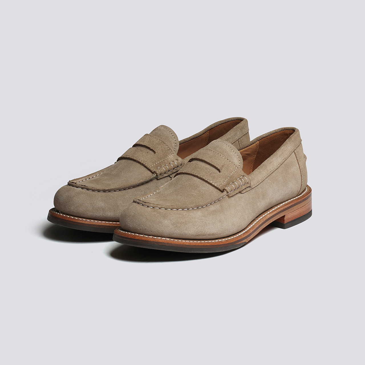Julie Womens Loafers in Beige Sand Suede Grenson