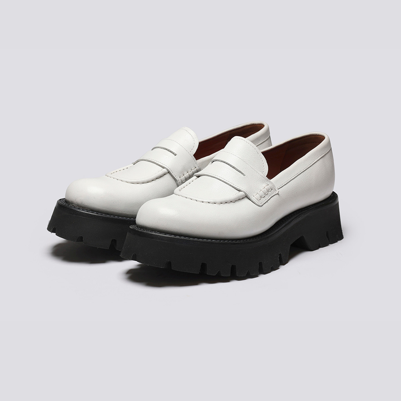 White sale chunky loafers