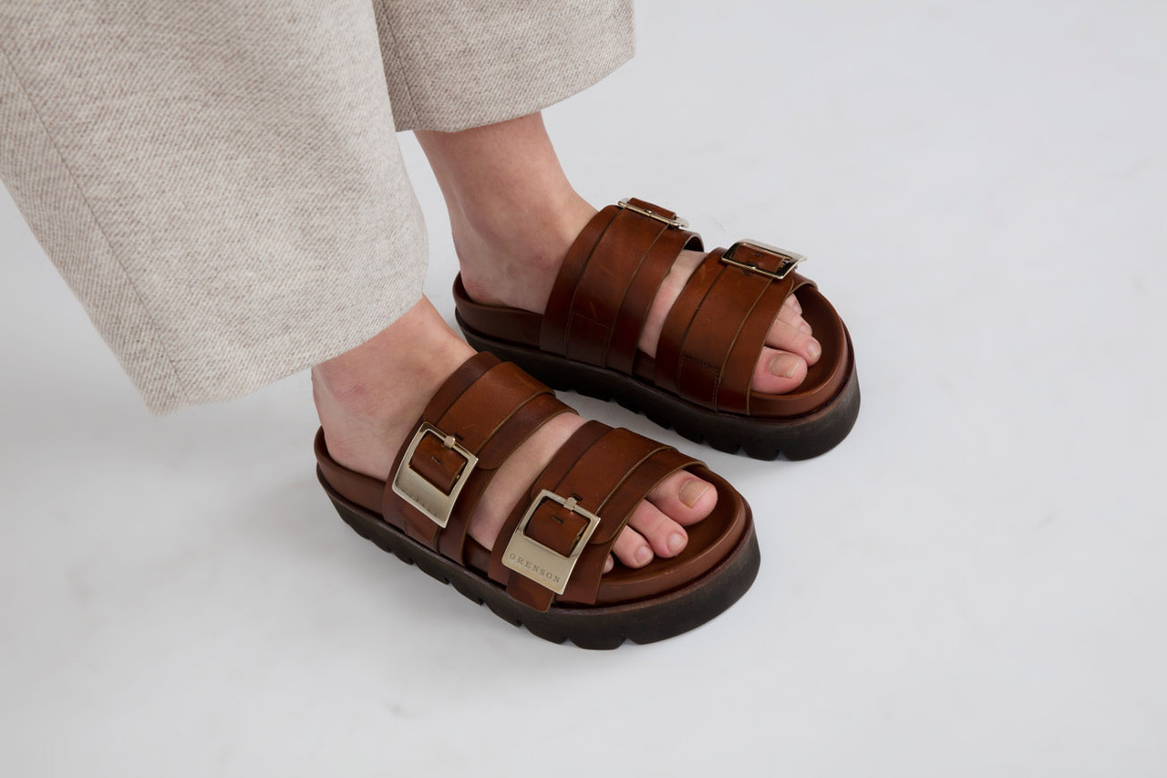 Tan leather sandals online