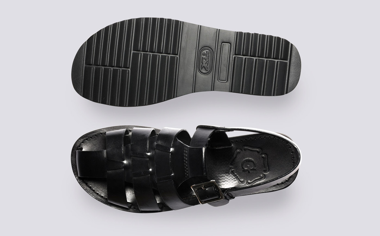 Queenie Womens Sandals in Black Colorado Leather Grenson