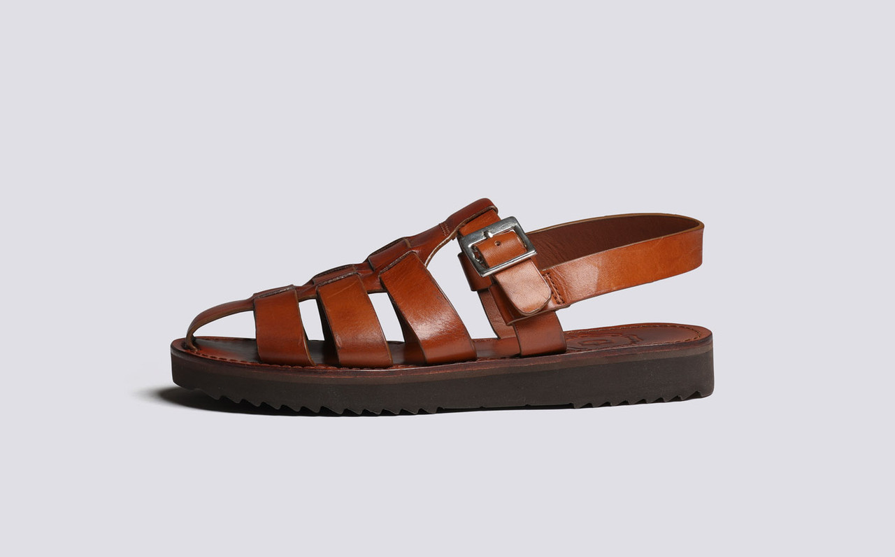 Queenie Womens Sandals in Tan Leather Grenson