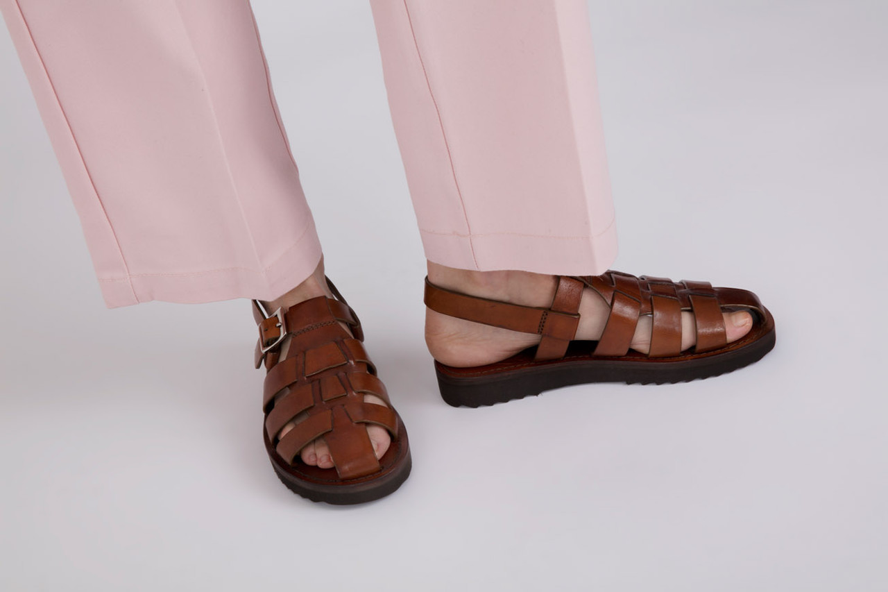 | Womens Sandals in Tan Leather | Grenson