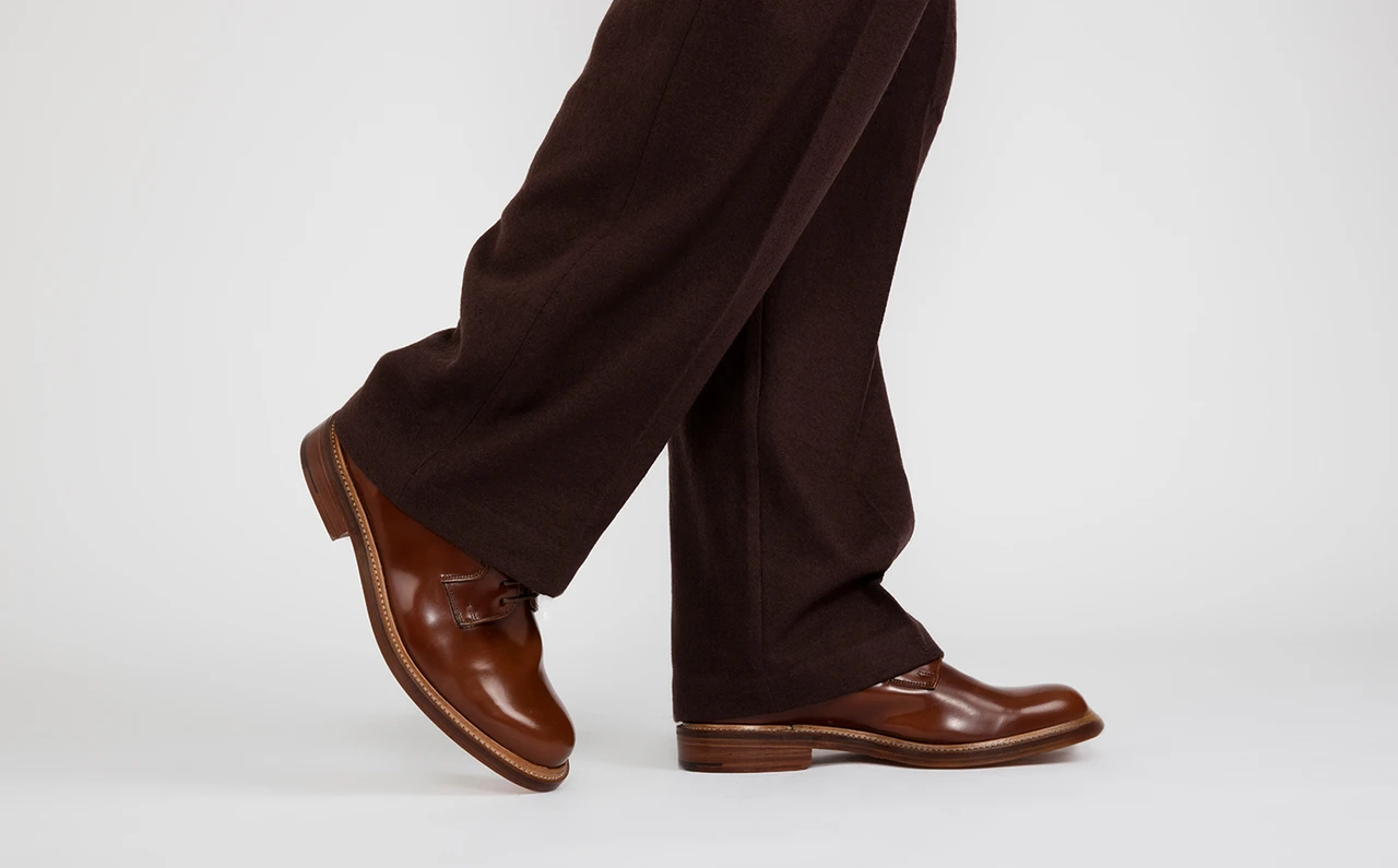 Mens Grenson Brown Leather Plain Toe Derby Oxford Dress‎ Shoes Size 10 F GUC Shoe No.2 | Mens Oxford shoe in Brown Calf Leather on a  main image 2