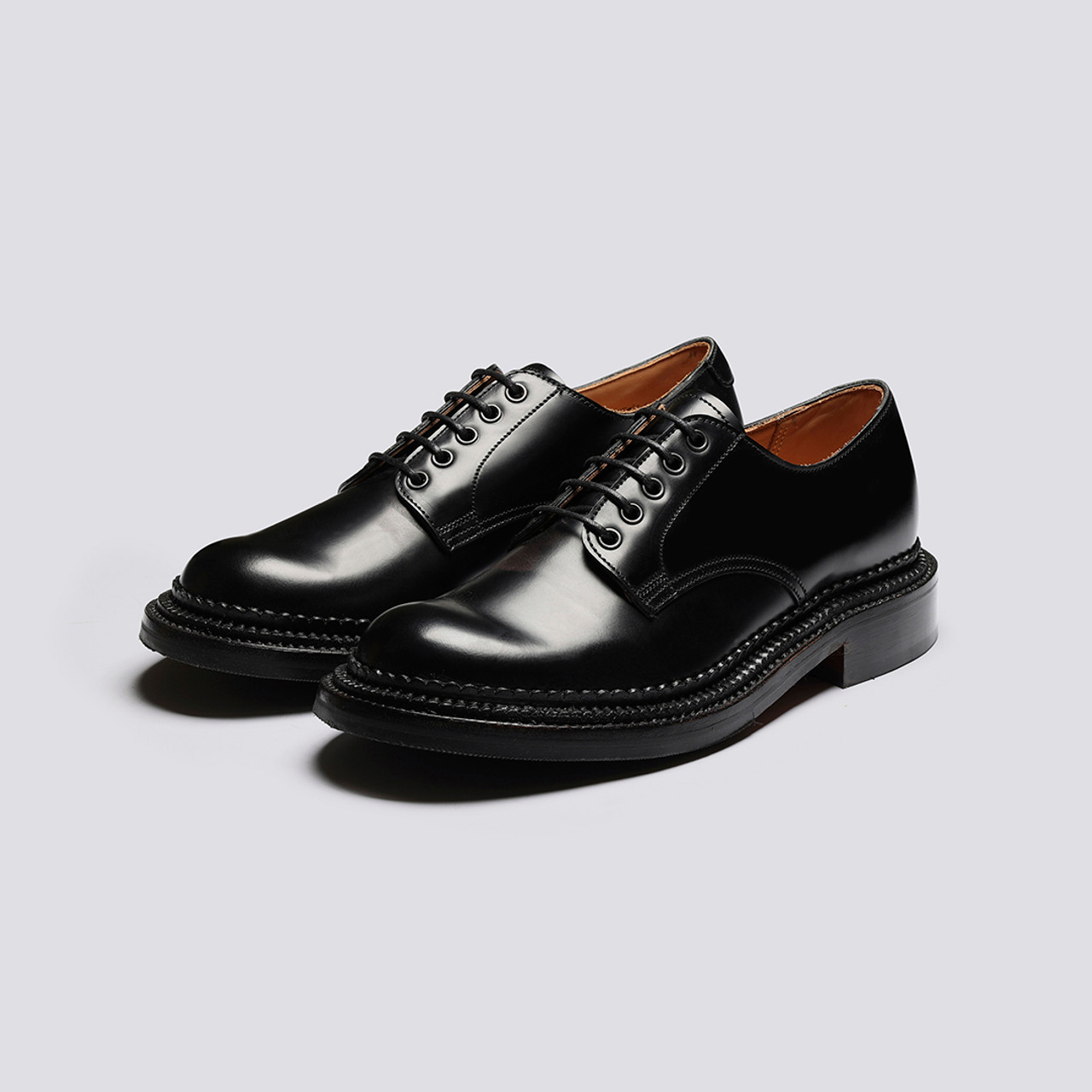 Devon | Womens Derby Shoes in Black Bookbinder Leather | Grenson
