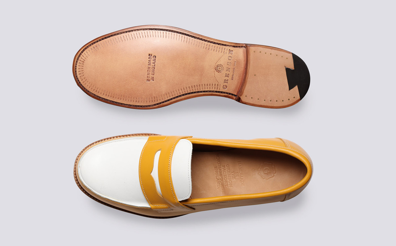 Women's yellow 2025 leather loafers