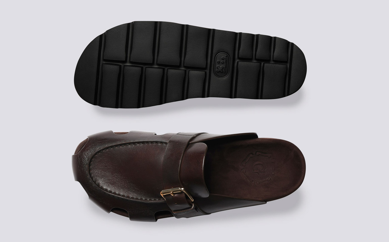 Dark brown clogs hotsell