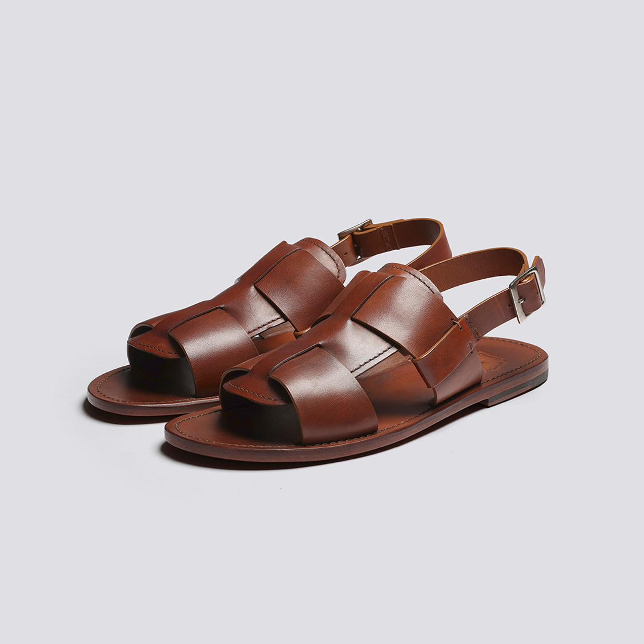 Wiley 3 | Mens Sandals in Tan Handpainted Leather | Grenson