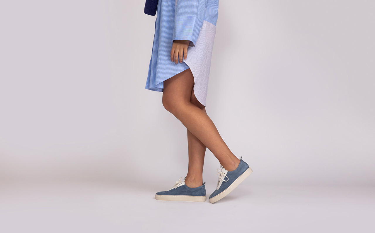 Womens blue suede clearance sneakers