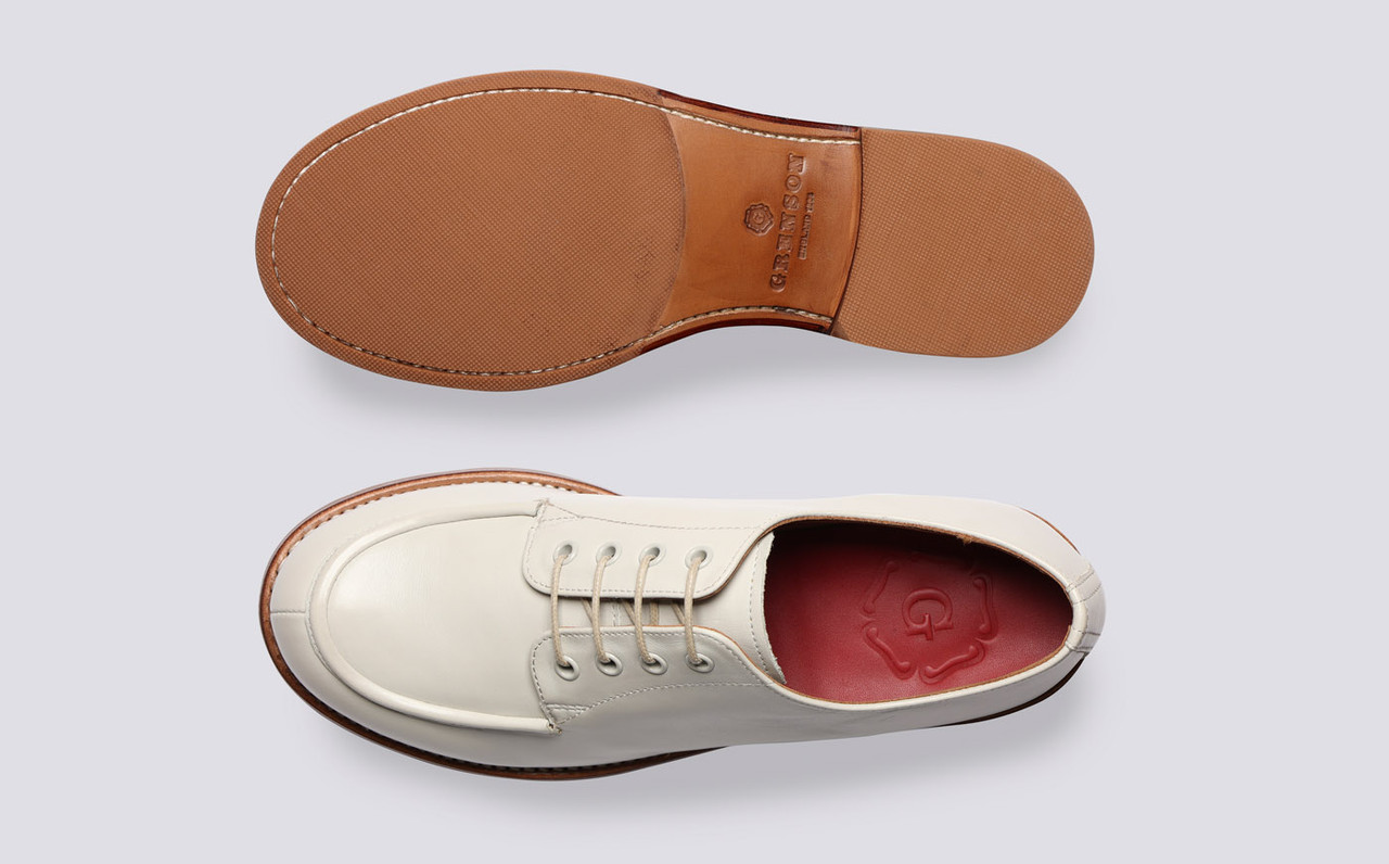 Caitlyn Womens Shoes in White Nappa Leather Grenson