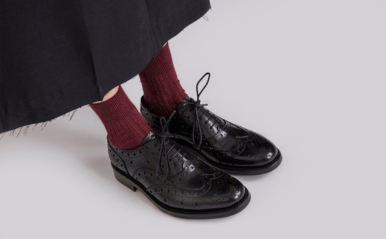 Ladies store black brogues