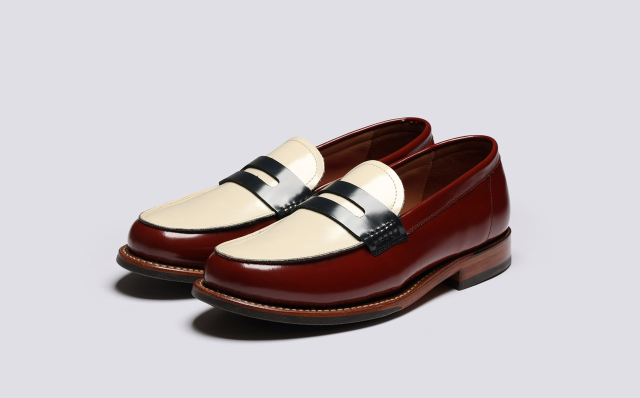 Burgundy penny shop loafers womens