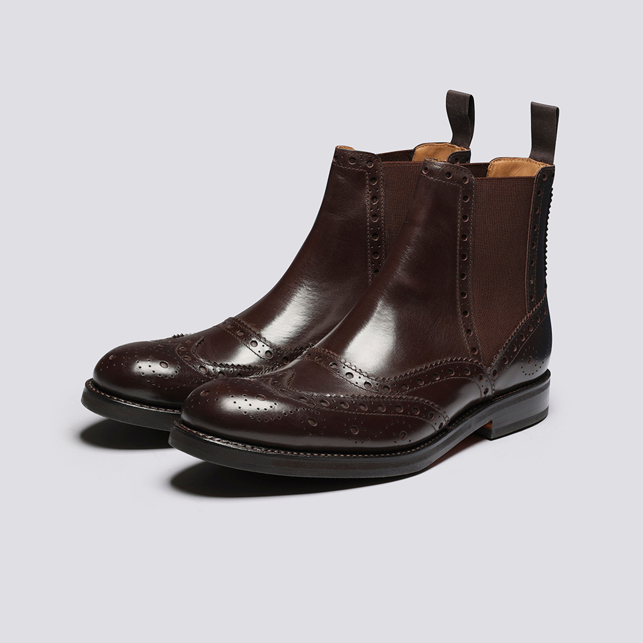 Ralph Mens Chelsea Boots in Brown Leather Grenson