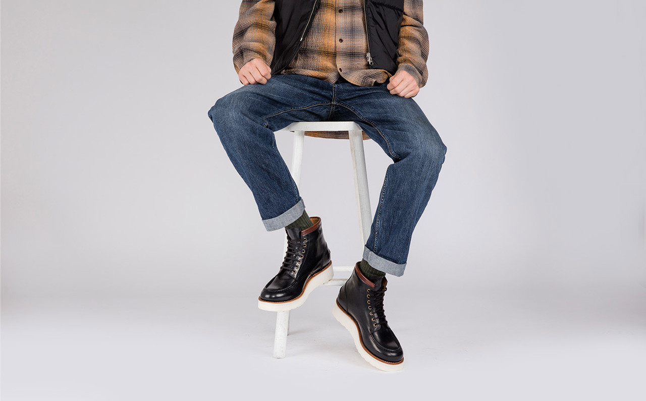 Mens plaid boots online