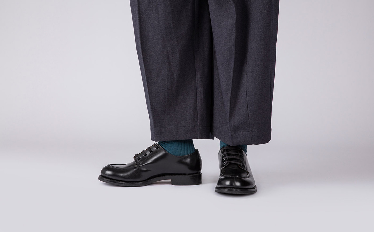 Eric Mens Derby Shoes in Black Leather Grenson