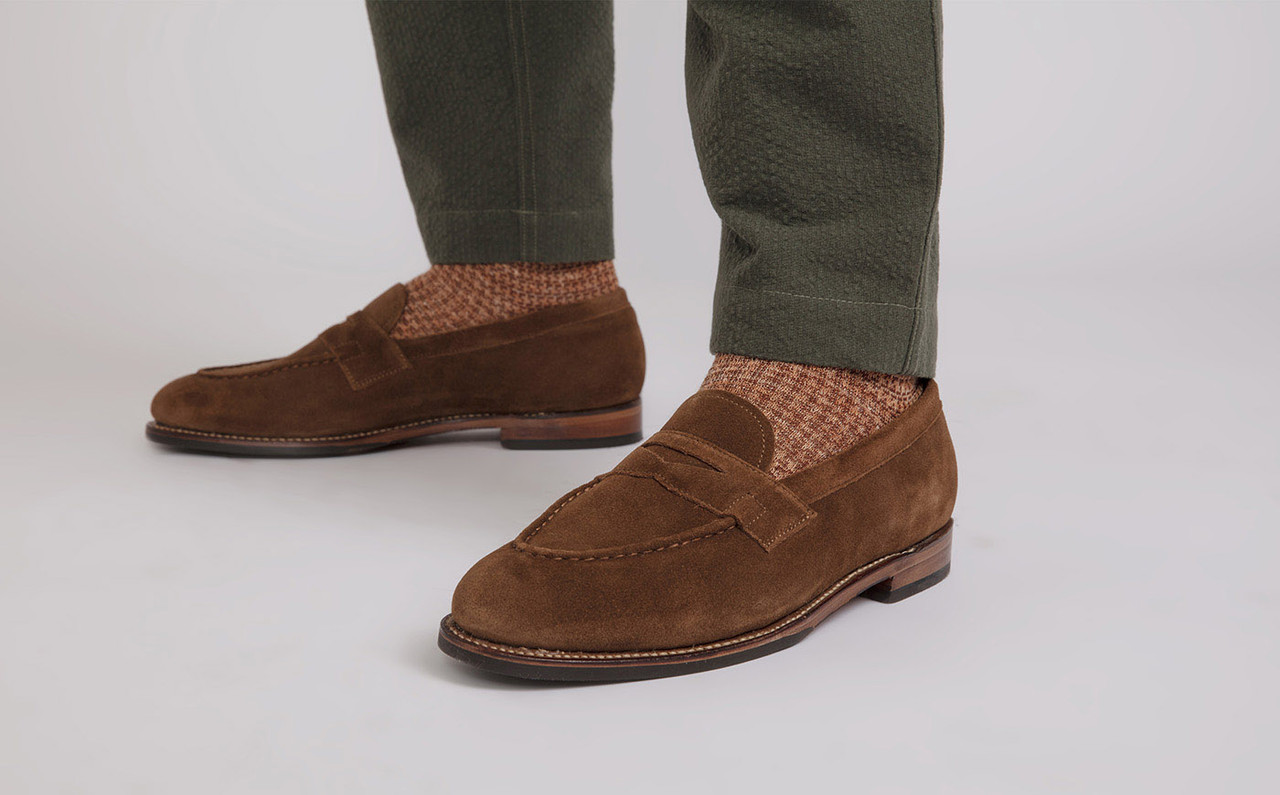 Lloyd Mens Loafers in Brown Suede Grenson