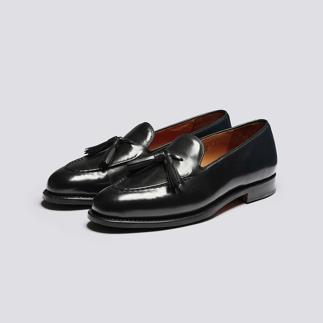 Men's black leather tassel loafer shop