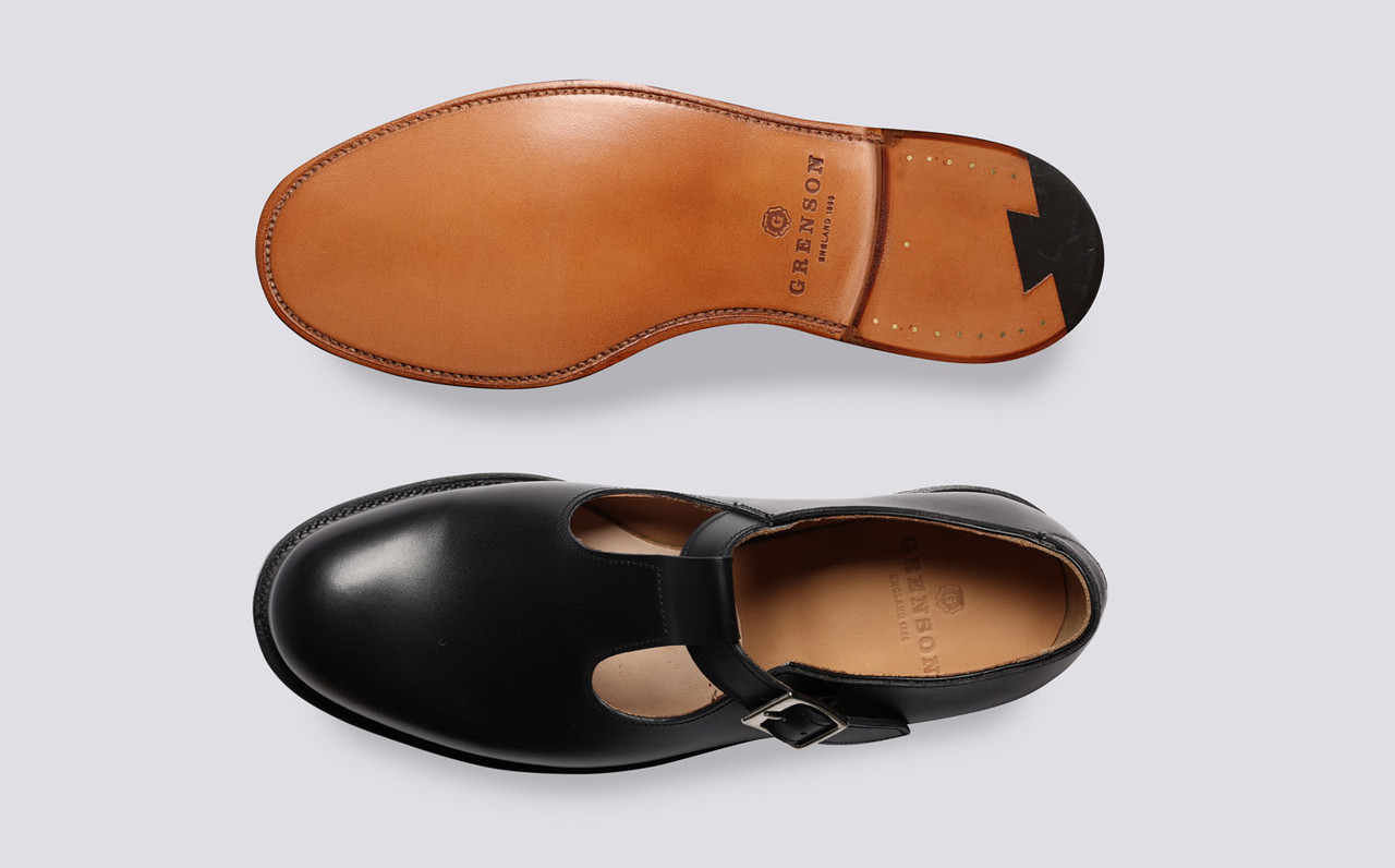 Men's black dress sandals top