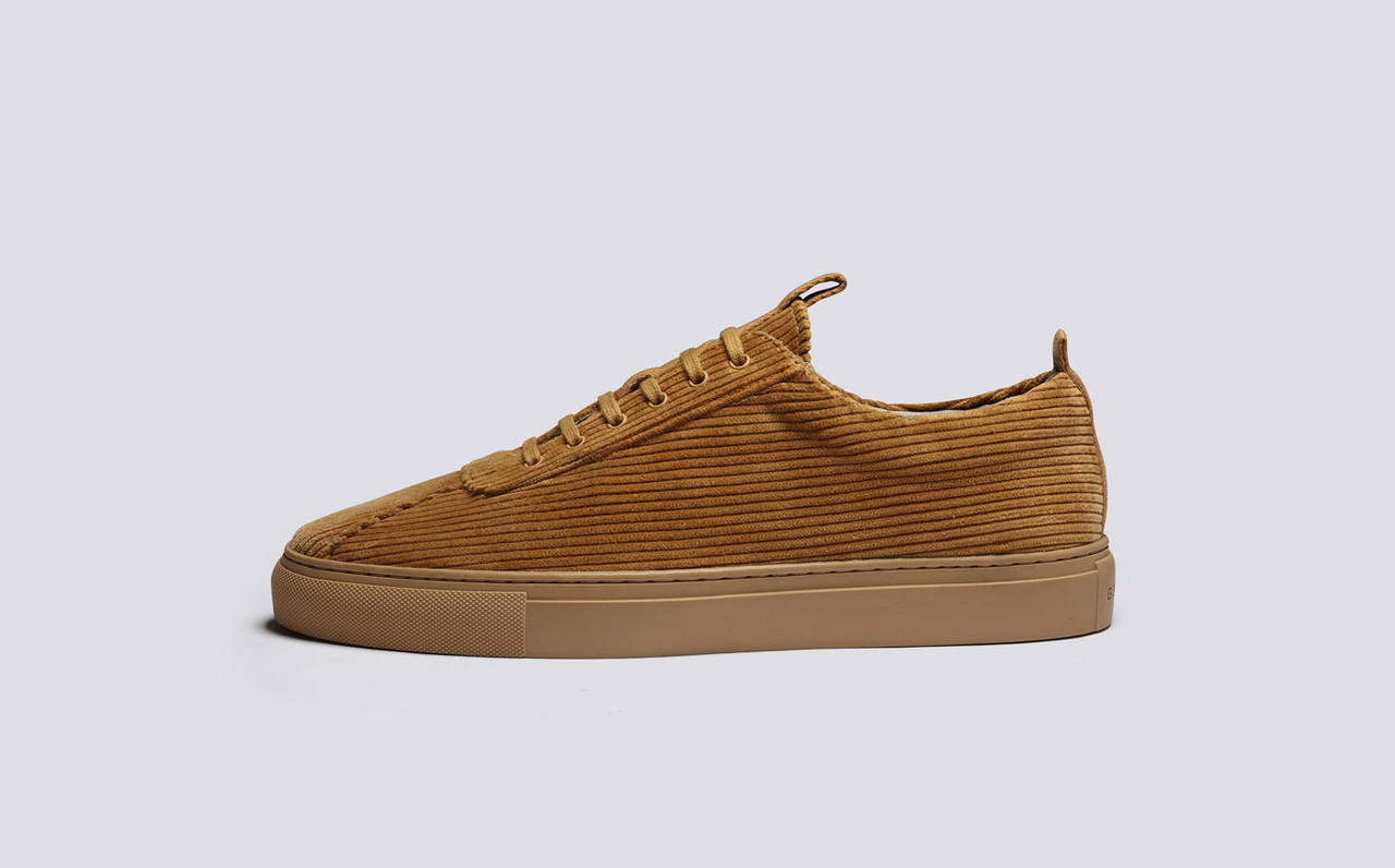 Sneaker 1 Mens Vegan Sneakers in Tan Corduroy Grenson