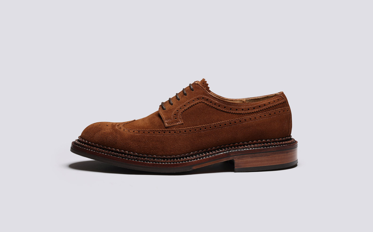 Aldwych | Shoes for Men in Brown Suede with Triple Welt | Grenson